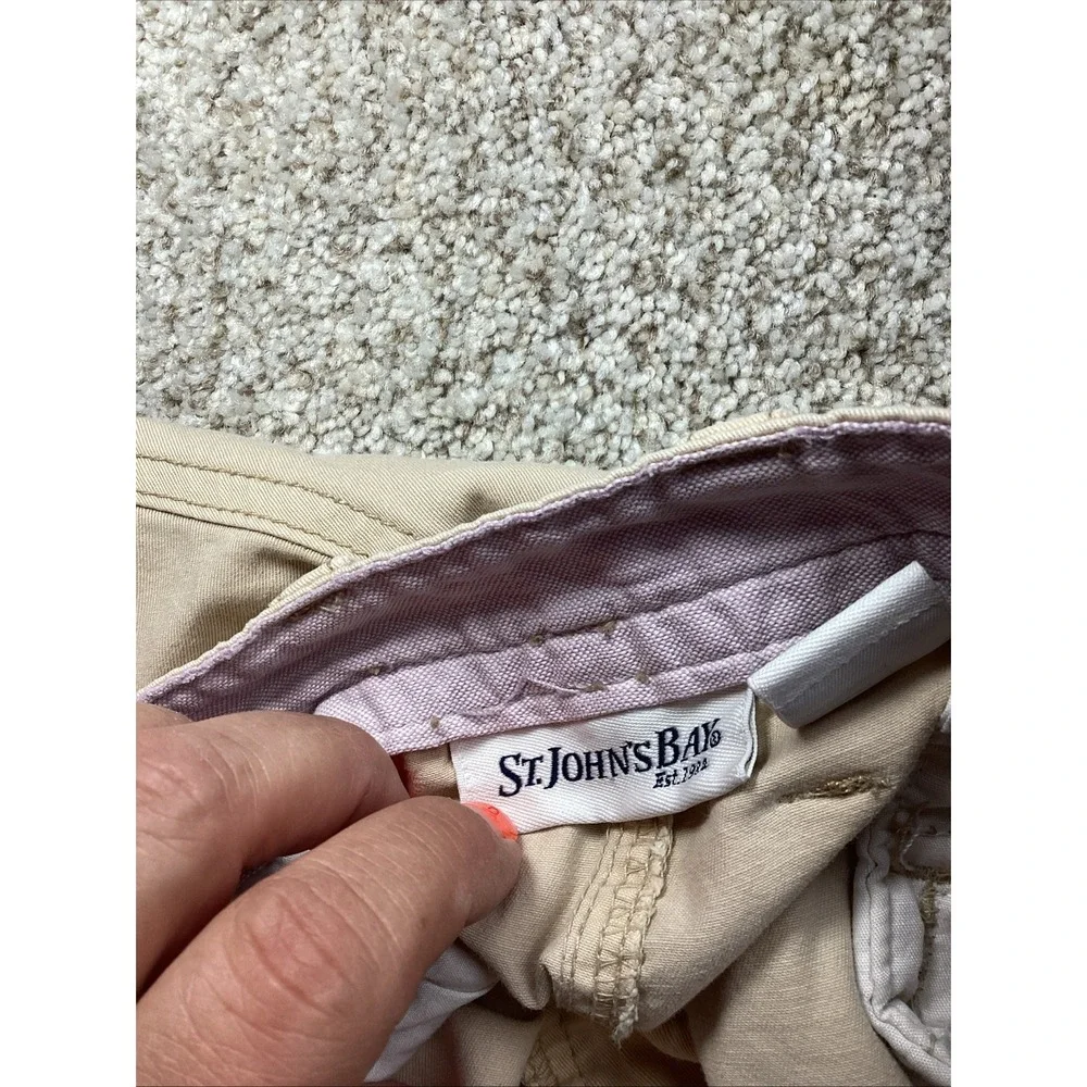 St John's Bay Women Capri Beige Pant Size 12 Petite
